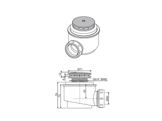 Сифон для душевого поддона AlcaPlast белый A47B-50