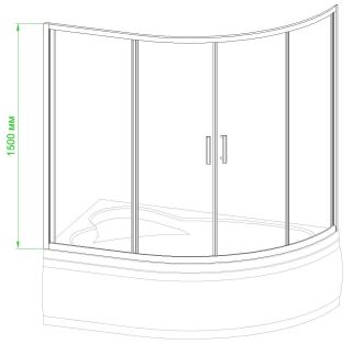 Шторка на ванну Royal Bath Alpine 150ми белый RB150ALP-T