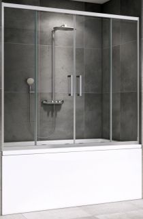 Шторка на ванну ABBER Schwarzer Diamant AG57160 160см хром