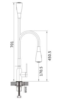 Смеситель для кухни Shevanik S843H-3 чёрный