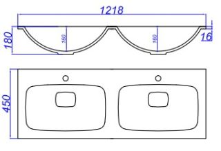 Раковина Aqwella Malaga 1200 Duet