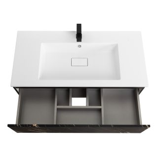 База под раковину Cezares подвесная с одним выкатным ящиком, Черный Фьюжн, 996x476x300, SLIDER-1000-1C-SO-NF-P
