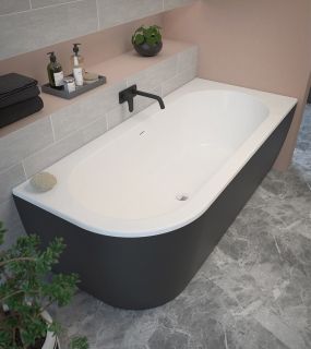 Акриловая ванна Cezares Slim Corner правая 179x79см чёрный SLIM CORNER-180-80-60-R-NERO-SET