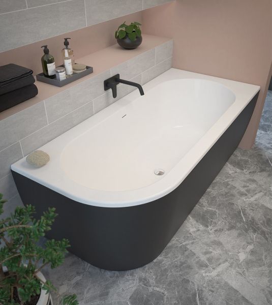 Акриловая ванна Cezares Slim Corner правая 179x79см чёрный SLIM CORNER-180-80-60-R-NERO-SET