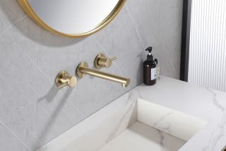 Встраиваемый смеситель для раковины ABBER Emotion AF88121G золото матовое