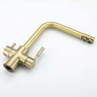 Смеситель для кухни Frap F4352-3 Сатин золотой