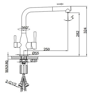 Смеситель для кухни Frap F4396-33 золото