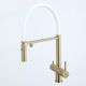 Смеситель для кухни Gappo G4397-83 с подключением фильтра питьевой воды и гибким изливом золото/белый