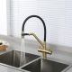 Смесители для кухни Gappo G4398-83 под фильтр с гибким изливом золото/чёрный