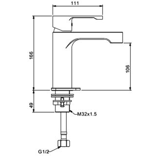Смеситель для раковины Gappo G1002-2 хром