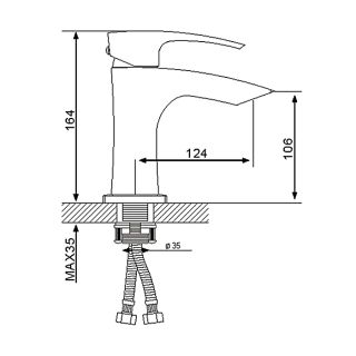 Смеситель для раковины Gappo G1007-7 белый/хром