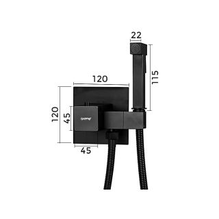 Гигиенический душ со смесителем Gappo G7207-60 с термостатом чёрный