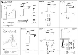 Смеситель для раковины Aquanet Static AF330-10B чёрный матовый