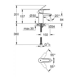 Смеситель для раковины GROHE Eurostyle Cosmopolitan 3246820E хром