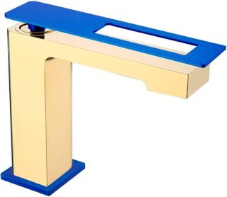 Смеситель для раковины Boheme Q золото/синий 141-GUW