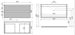 Подвесная тумба под раковину Sancos Snob T SNT100CE 100см Beige Soft