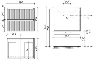 Подвесная тумба под раковину Sancos Snob R SNR60SM 60см Doha Soft