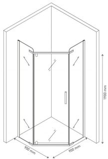 Душевой уголок Berges Solo T Black 90x90см чёрный матовый 061106