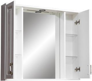 Зеркало-шкаф с подсветкой Stella Polar Кармела 90см ольха белая SP-00000186