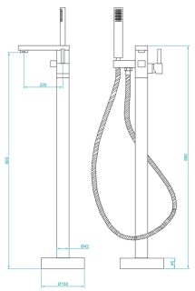 Напольный смеситель для ванны RGW Shower Panels SP-350 хром 511405350-01