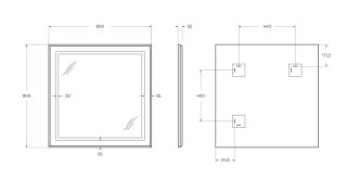Зеркало BelBagno SPC-KRAFT-800-800-SENS-AL