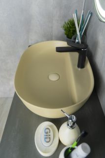 Раковина Gid Sr1346 53343 накладная светло-коричневая матовая 61x41x14