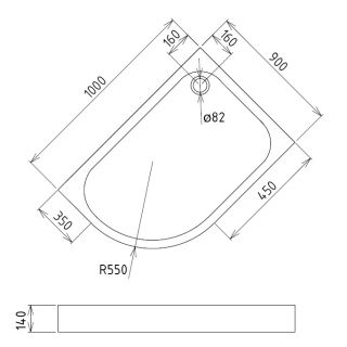 Душевой поддон Gemy ST19 R 100x90