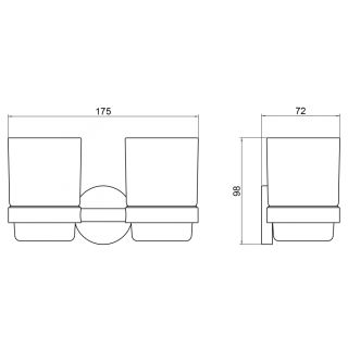 Стакан для зубных щёток двойной Timo Saona 13034/17 золото матовое