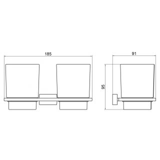 Стакан для зубных щёток двойной Timo Torne 43034/03 чёрный матовый