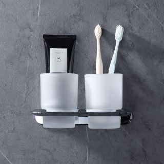 Двойной стакан для зубных щёток ABBER Nord AA1557 хром