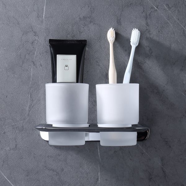 Двойной стакан для зубных щёток ABBER Nord AA1557 хром