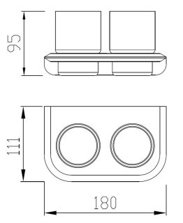 Двойной стакан для зубных щёток ABBER Nord AA1557B чёрный матовый
