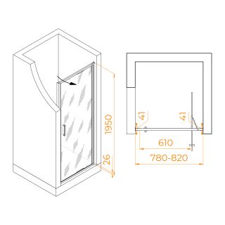 Душевая дверь RGW SV-05 70320508-31 80см хром