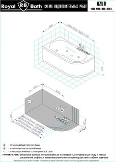 Гидромассажная ванна Royal Bath Azur De Luxe 160x80см левая белый RB614202DL-L
