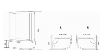 Timo Standart T-6620 Black R душевая кабина (120*85*220)