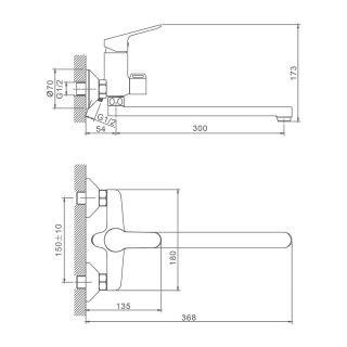 Смеситель для ванны Splenka S07.22 хром