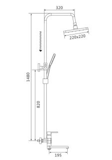 Душевая стойка Shevanik S9336 хром