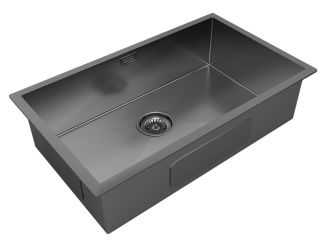 Мойка кухонная Paulmark Gerberg PM217444-GM воронёная сталь