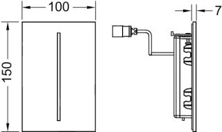 TECE Панель смыва писсуара TECEfilo 7,2 В 9242063