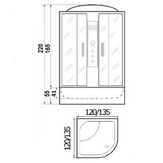 Душевая кабина RIVER TEMZA 135/135/55 МТ