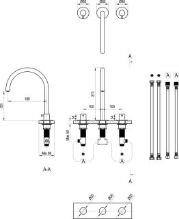 Смеситель для раковины Ravak Espirit X070195 3-хэлементный 270 мм ES 018.00CR ХРОМ