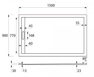 Поддон Cezares TRAY-AS-AH-150/90-30-W