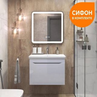 Тумба под раковину подвесная Vigo Grani 165 70 см белый