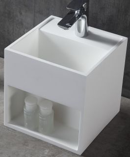 Подвесная тумба с раковиной ABBER Stein AS2639 30см белый