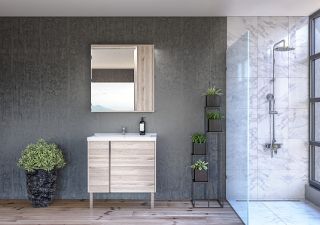 Тумба под раковину Акватон Стоун 80см белый 1A228201SX010