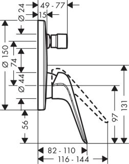 Смеситель для душа Hansgrohe Novus 71045000S хром
