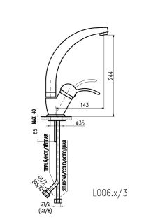 Смеситель для кухни Rav Slezak Labe L006.5/3 хром