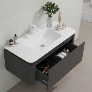 Тумба с раковиной Black&White Universe 9351200 120 см серый