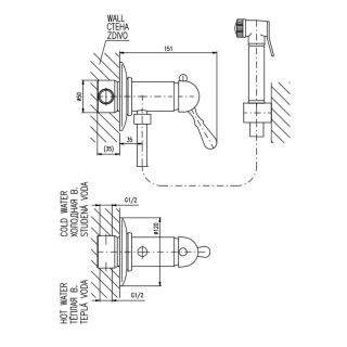 Гигиенический душ со смесителем Rav Slezak Labe L547 хром