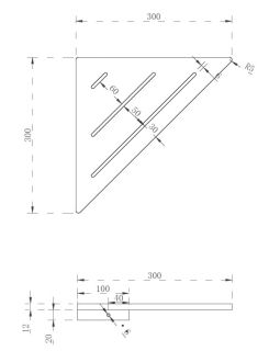 Угловая полочка для ванной комнаты ABBER Stein AS1652 30см белый